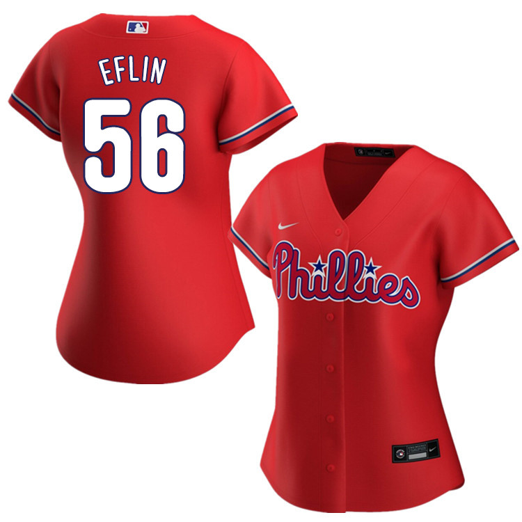 Nike Women #56 Zach Eflin Philadelphia Phillies Baseball Jerseys Sale-Red